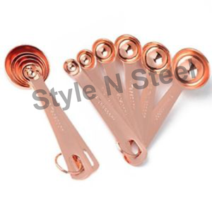 Juego de cuchara medidora de acero inoxidable con mango de oro rosa de 6 piezas Herramienta elegante y duradera para mediciones precisas - Product Image 1