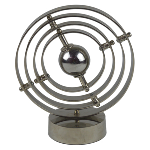 Globo Esférico de Metal Redondo Brillante con Acabado Plateado de Alta Calidad, Globo Decorativo para Mesa de Hogar - Product Image 2