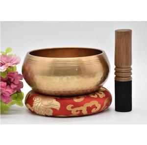 Medium Size Gold Hammered Pure Brass Yoga Singing Bowl Attractive Design Round Shape Bowls Metal <b>Craft</b> - Product Image 4