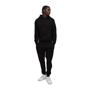 Chándal informal de 2 piezas para hombre, jersey negro con capucha, pantalones para correr con cordón y bolsillo de canguro, ropa de calle de lana de peso pesado - Product Image 1