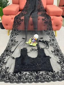 Beautiful Designer Party Wedding Wear Saree <b>Organza</b> <b>Silk</b> Heavy Sequence and Thread Embroidered Work Saree and Blouse - Product Image 6