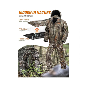 Woodland Camo Costume de chasse 3D Leaf's Woodland Chasse Camouflage Ghillie Costume Veste Respirant Imperméable - Product Image 2