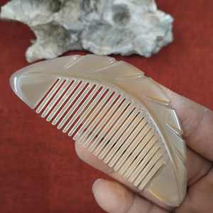 Premium Handmade Eco-Friendly Buffalo Horn Hair <b>Comb</b> Semi Circle Design Natural <b>Wide</b> Tooth Anti Static Grooming - Product Image 1