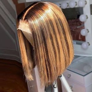 Glueless Full HD Ren Phía Trước Tóc Giả, Nguyên Ấn Độ Tóc Lớp Biểu Bì Phù Hợp Trinh Nữ Chưa Qua Chế Biến Nguyên Liệu Làm Nổi Bật Con Người Tóc Ren Phía Trước Bob Tóc Giả - Product Image 1
