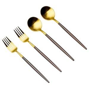 Juego de Cubiertos de Acero Inoxidable Dorado de Lujo, Juego de Cubiertos para el Hogar, Hotel, Restaurante, Boda, Vajilla Dorada para Mesa de Comedor, Juego de Cuchillo, Tenedor y Cuchara - Product Image 3