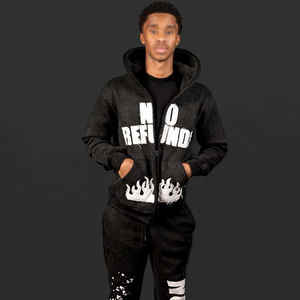 OEM Design 69% Coton 31% Polyester Bleu Hommes Tech Polaire Full Zip Hoodie Joggers Survêtements pour Hommes Survêtements Sublimés - Product Image 4