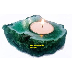 Venta al por mayor piedra curativa cristal artesanía piedra preciosa ágata curación rosa cuarzo ágata té luz portavelas para la venta - Product Image 4