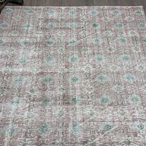 Turkish Vintage Rug 6x10 ft (182x305 cm), <b>Red</b> <b>Wool</b> Rug - Product Image 4