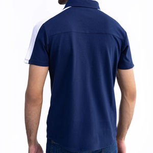 Personalizable hombres Casual azul marino 100% algodón popelina tela Piqué transpirable Anti-retráctil antiarrugas patrón impreso botones - Product Image 4