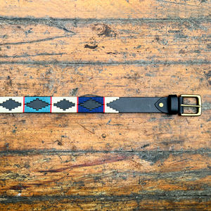 Ceinture de polo en cuir de buffle aquatique Gaucho Equestrian, fil recyclé, durable, boucle carrée en alliage de zinc solide, largeur 35 mm, personnalisable - Product Image 6