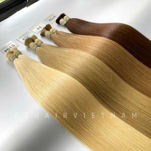 <b>Silky</b> Smooth Super Double Drawn Bulk Straight Bundles Ash Blonde Color 100% Vietnamese Human Hair Extensions - Product Image 2
