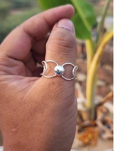 Bague en argent audacieux faite à la main en argent sterling 925 bague réglable ouverte bijoux minimalistes empilables modernes - Product Image 3