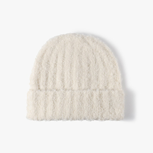 Fabricants de bonnets Jacquard personnalisés à quantité minimale de commande bas partout impression Jacquard Y2K gothique sans manchette pli sans manchette bonnet d'hiver en tricot avec Logo - Product Image 5