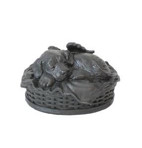 Urne d'angle de chien antique avec panier et bronze Fournisseur de couleur antique Exportateurs d'urnes de cendres pour animaux de compagnie de conception rare - Product Image 6