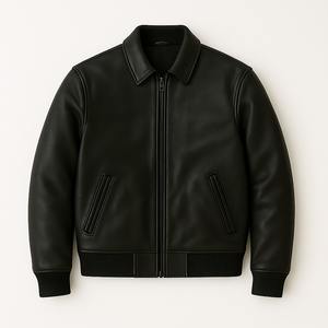 Nouvelle mode Style décontracté Fabriqué au Pakistan Marron clair Doublure en coton lavé Cuir Qualité Biker Veste en cuir décontractée pour hommes - Product Image 3