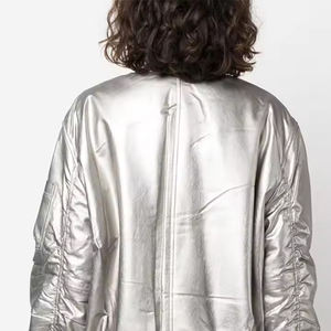 Chaqueta Varsity de Forro Polar de Alta Calidad para Mujer, Estilo Urbano, Nueva Colección de Invierno, Tejido Sólido de Algodón y Lana, Venta al Por Mayor de Fábrica - Product Image 5