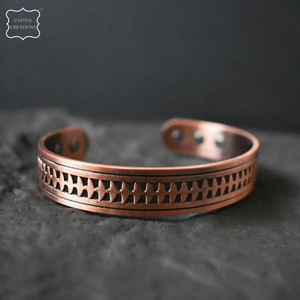 Pulsera de cobre 2025 para artritis magnética ajustable 99.99% cobre puro sólido magnético hombres pulsera hombres - Product Image 5