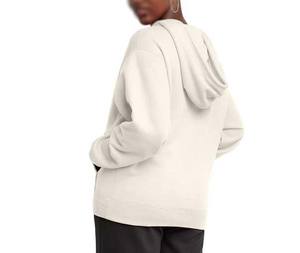 Sweats à capuche en coton pour femmes en gros, respirants, confortables, couleur unie blanche, coupe ample - Product Image 2