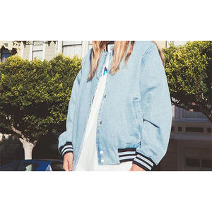 Fourniture OEM la plus vendue veste de bombardier d'hiver universitaire personnalisée pour hommes et femmes vestes de baseball de vol veste en jean pour hommes - Product Image 5