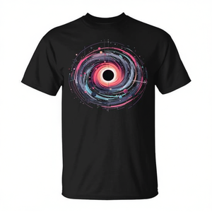 T-shirt da astrofisico nera con tema fisica dei buchi neri e dell'universo - Idea regalo promozionale - Product Image 2