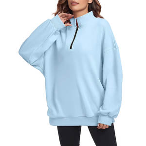 High Quality Women's Sweatshirt New Winter <b>Quarter</b> <b>Zip</b> Women's Hoodies Pullover Casual Workout <b>Sweater</b> Hoodies Women - Product Image 1