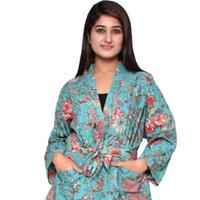 Kimono Pijama Takımı Kadın Saf Pamuklu Baskılı Stil İki Parçalı Özel Ölçü Çiçek Desenli Yazlık Yumuşak Nefes Alabilen Ev Giysisi