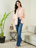 Blazer pour femme sur mesure, couleur personnalisée, simple boutonnage, en velours tissé uni, broderie main, coupe ajustée, style décontracté ou professionnel