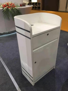 Luxury Modern Bright White Durable Reception <b>Desk</b> for Commercial Use in Hotels Schools Malls - Product Image 3