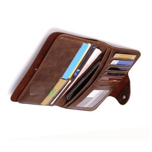 Portefeuille de voyage unisexe de haute qualité, en cuir véritable fait à la main, porte-passeports et porte-cartes d'identité, longueur longue - Product Image 1