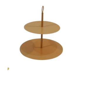 Support à gâteau rond en fer à deux niveaux Support de service à dessert de table de conception standard pour les collations Ustensiles de cuisine en gros - Product Image 1