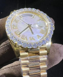 Reloj de Pulsera Analógico de Lujo con Moissanita Personalizada, Claridad VVS, Pasa el Test de Diamantes, Reloj de Moda de Alta Gama para Negocios - Product Image 6