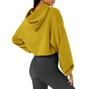 Sweat-shirts pour femmes de style streetwear, couleur unie, MOQ faible, haute qualité, manches longues, pull-over pour femmes - Product Image 2