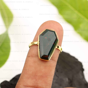 Latest Design Natural Bloodstone 11x17mm Coffin <b>Ring</b> 925 Sterling <b>Silver</b> 18K Gold Plated <b>Eternity</b> Vermeil Dainty Women's Jewelry - Product Image 6