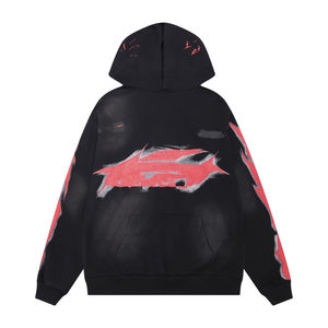 Men High Cotton Hoodies Printing Designer Heavyweight Oversize Tops Logo 100% Cotton Wreath Sweatsuit Sweatshirt <b>Pants</b> Hooded - Product Image 2