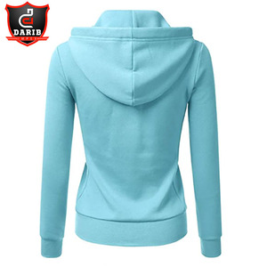 . Sweat à capuche avec poche avant femmes couleur unie pull design coton mélange tissu parfait pour la gym collège ou vêtements de voyage - Product Image 3