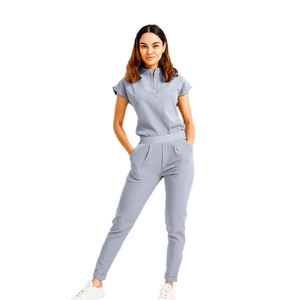 2025 OEM Service New Modern Athletic Scrub Set para mujeres-Modern V-Neck Scrub Top Yoga Scrub Pants - Product Image 1