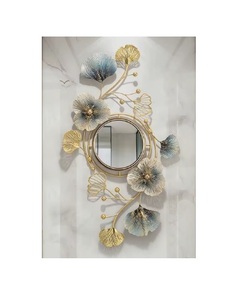 Floral Bouquet Brass Modern Wedding Wall <b>Mirror</b> - Product Image 1
