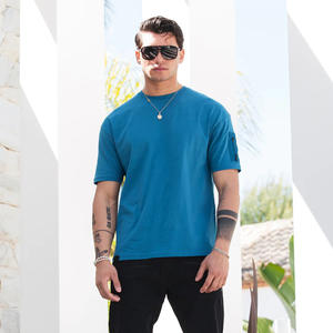 Camiseta extragrande de 100% algodón personalizada completamente nueva para hombre, diseño Digital de cuello redondo transpirable pesado de alta calidad para estampado Puff sólido - Product Image 1