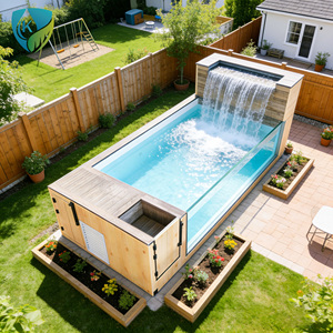 <span class=keywords><strong>Piscine</strong></span> modulaire hors sol en fibre de verre 6m, préfabriquée en PRV, à construction sectionnelle, à déploiement rapide, station de loisirs portable - Product Image 4