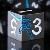 Jeu de dés DND bleu-noir à pointes, 7 dés métalliques pour jeux de rôle Dragon et Donjons, à bords tranchants, faits à la main, pour jeux de société