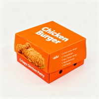 Caja de Cartón Blanca para Alimentos, Ecológica, Autoensamblable, Personalizable, para Hamburguesas, Sándwiches, Pollo Frito, Panadería