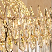 Lustre architectural de luxe pour salon, luminaires en cristal doré, ampoules à incandescence, garantie de 2 ans
