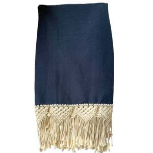 Carina Macrame Throw <b>Blanket</b>-100% Cotton Warm & Cozy Solid & Striped Jacquard Style for Bed Camping <b>Christmas</b> Decoration - Product Image 2