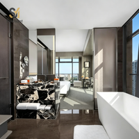 Ensemble de meubles de chambre d'hôtel contemporains et minimalistes, sur mesure, pour hôtel cinq étoiles, ensemble complet de meubles de chambre