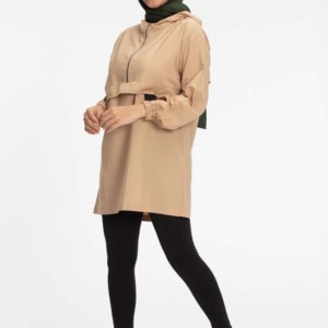 Tissu doux de haute qualité musulman modeste couverture complète vêtements islamiques à manches longues à capuche automne hiver Hotsale 100% coton - Product Image 2