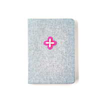 Carnet élégant A5 à couverture rigide rose avec motif floral en tissu, 132 feuilles, idéal pour cadeau