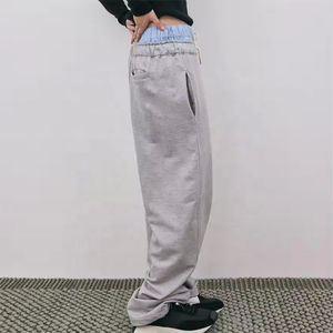 Pantalones de chándal de cintura doble personalizados 2024, pantalones casuales Acampanados para hombre, pantalones holgados de gran tamaño con cordón de algodón de rizo para exteriores - Product Image 3