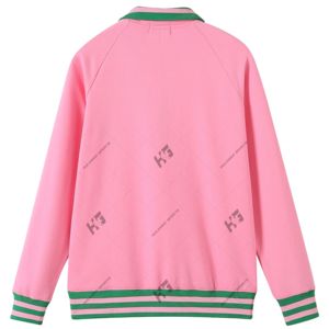 Sweat-shirt à col zippé personnalisé pour sororité, en mélange de coton et polaire, rose et vert, brodé, coupe-vent, écologique, unisexe, printemps - Product Image 2