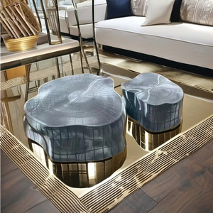 Table basse en acier inoxydable poli, sculpture décorative en fer, <span class=keywords><strong>art</strong></span>, mobilier pour jardin, maison, hôtel de luxe, forgé - Product Image 3