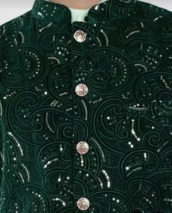 Tissu élégant de velours de broderie florale de haute sur demande pour faire des robes un tel tissu de robe de velours de Kurta - Product Image 2